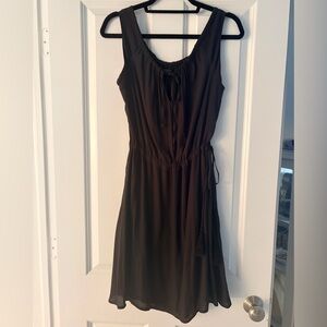 Gap Womens Sleeveless Chiffon Black Dress Size Medium Waist Tie with Tassels